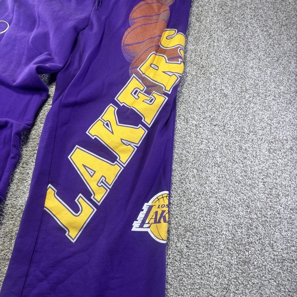 Los Angeles Lakers Baggy Wide Leg Pants Mens Large Purple NBA Basketball NBA Y2K - Picture 2 of 8
